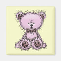 Oso de peluche rosado imanes de nevera
