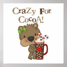 Oso del chica loco para el cacao impresiones