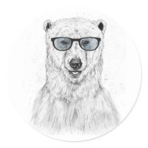 Oso del friki (azul) pegatinas