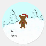 Oso del navidad de los pegatinas de la etiqueta de