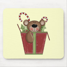 Oso del navidad en cubo alfombrillas de ratones