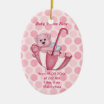 Oso del paraguas - rosa - personalice ornamentos para reyes magos