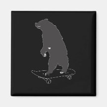oso del patinador iman de frigorífico