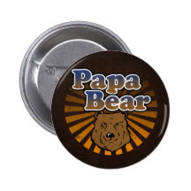 Oso fresco de la papá, Brown/azul/regalo del papá  Pins