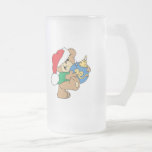 Oso lindo con el ornamento del navidad tazas