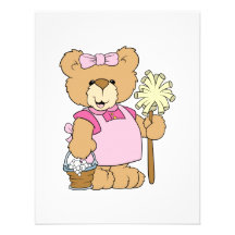 Oso lindo de la limpieza de la casa invitacion personalizada