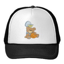 Oso lindo del baloncesto gorras de camionero