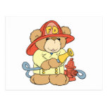 Oso lindo del bombero del bombero tarjeta postal