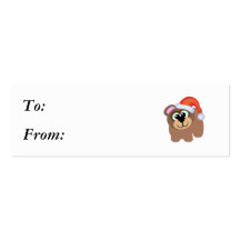 Oso marrón lindo santa de Navidad de Goofkins Plantillas De Tarjetas Personales