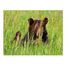 Oso negro de Fractalius Tarjeta Postal