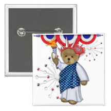 Oso patriótico de la libertad pins