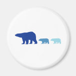 Oso polar azul iman de frigorífico