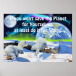 Oso polar Cubs y poster de la fantasía del Día de 