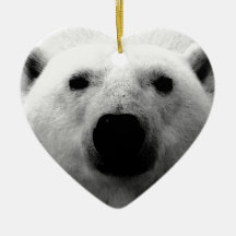 Oso polar negro y blanco adorno de navidad
