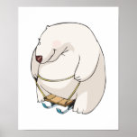 oso polar rechoncho sledding divertido posters