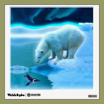 Oso polar y etiqueta salvaje de la pared del arte  calcomanías de pared