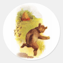 Oso que corre de abejas pegatina