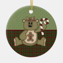 Oso verde del bastón de caramelo ornamento de reyes magos