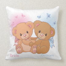 Osos de peluche novia y almohada del novio