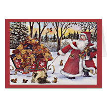 Osos de Santa de la tarjeta de Navidad del barro a