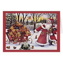 Osos de Santa de la tarjeta de Navidad del barro a