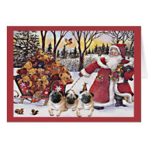 Osos de Santa de la tarjeta de Navidad del barro a