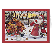 Osos de Santa de la tarjeta de Navidad del barro a