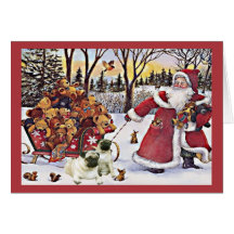 Osos de Santa de la tarjeta de Navidad del barro a