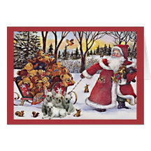 Osos de Santa de la tarjeta de Navidad del dogo fr