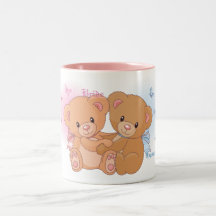 Osos del peluche de la novia novia y taza del novi