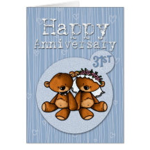 osos felices del aniversario - 31 años felicitación
