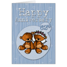 osos felices del aniversario - 62 años felicitaciones