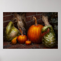 Otoño - calabaza - reunión de la familia poster