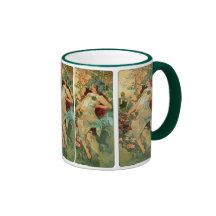 Otoño del ~ de Nouveau del arte de Alfonso Mucha Taza De Café