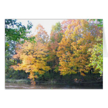 Otoño en el río tarjetas