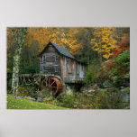 Otoño en la impresión del molino del grano para mo poster