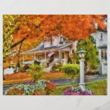 Otoño - Westfield, NJ - la belleza del otoño Tarjeta Publicitaria
