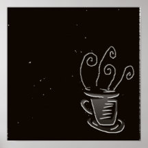 otra más muestra b w del café poster