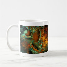 Otra vez perdido fractal abstracto tazas de café