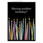 Otro cumpleaños, demasiadas velas tarjeton