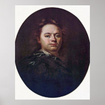 Óvalo del autorretrato de Wenzel Lorenz Reiner Poster