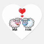 Ovejas divertidas del dibujo animado, casando pare etiqueta