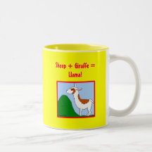 Ovejas + ¡Jirafa = llama! Tazas