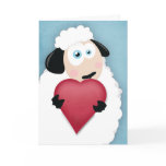 Ovejas lindas que sostienen tarjetas del amor de u tarjetas