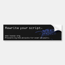 OWASP - reescriba a su pegatina para el parachoque Pegatina De Parachoque