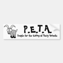 P.E.T.A. divertido Pegatina De Parachoque