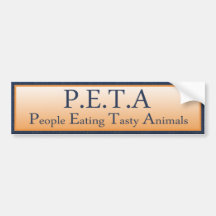 P.E.T.A PEGATINA DE PARACHOQUE