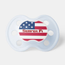 Pacificador de la bandera americana de Semper Fi Chupete De Bebe