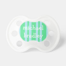 Pacificador rayado azul y verde del bebé