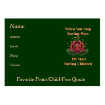 Pacifista Niño-Libre Plantilla De Tarjeta De Visita